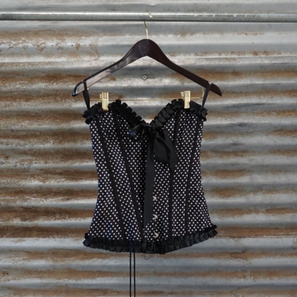 Black and White Polka Dot Corset.